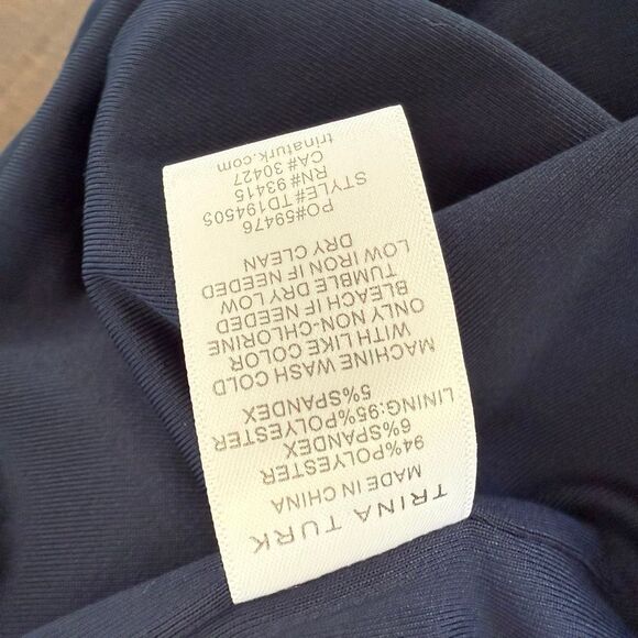 Trina Turk Kelso Lemon Print Off The Shoulder Dress Blue Yellow M - Picture 9 of 9